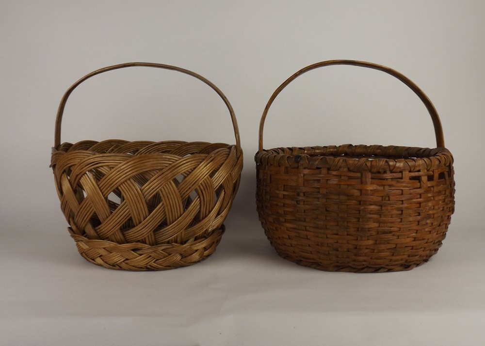Antique split oak gathering basket
