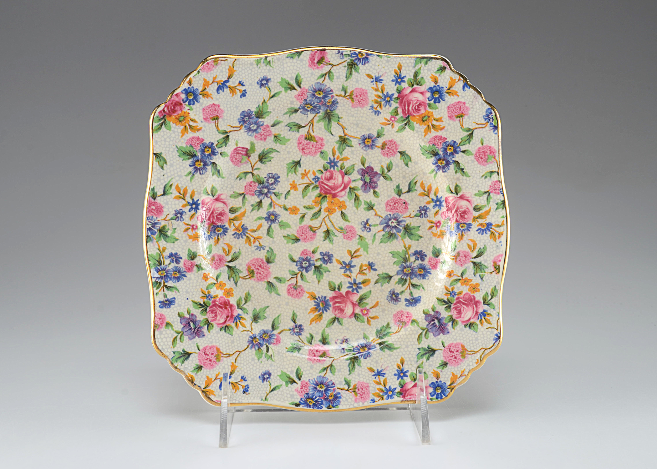 Royal Winton Grimwades "Summertime" Chintz plate with sugar and creamer