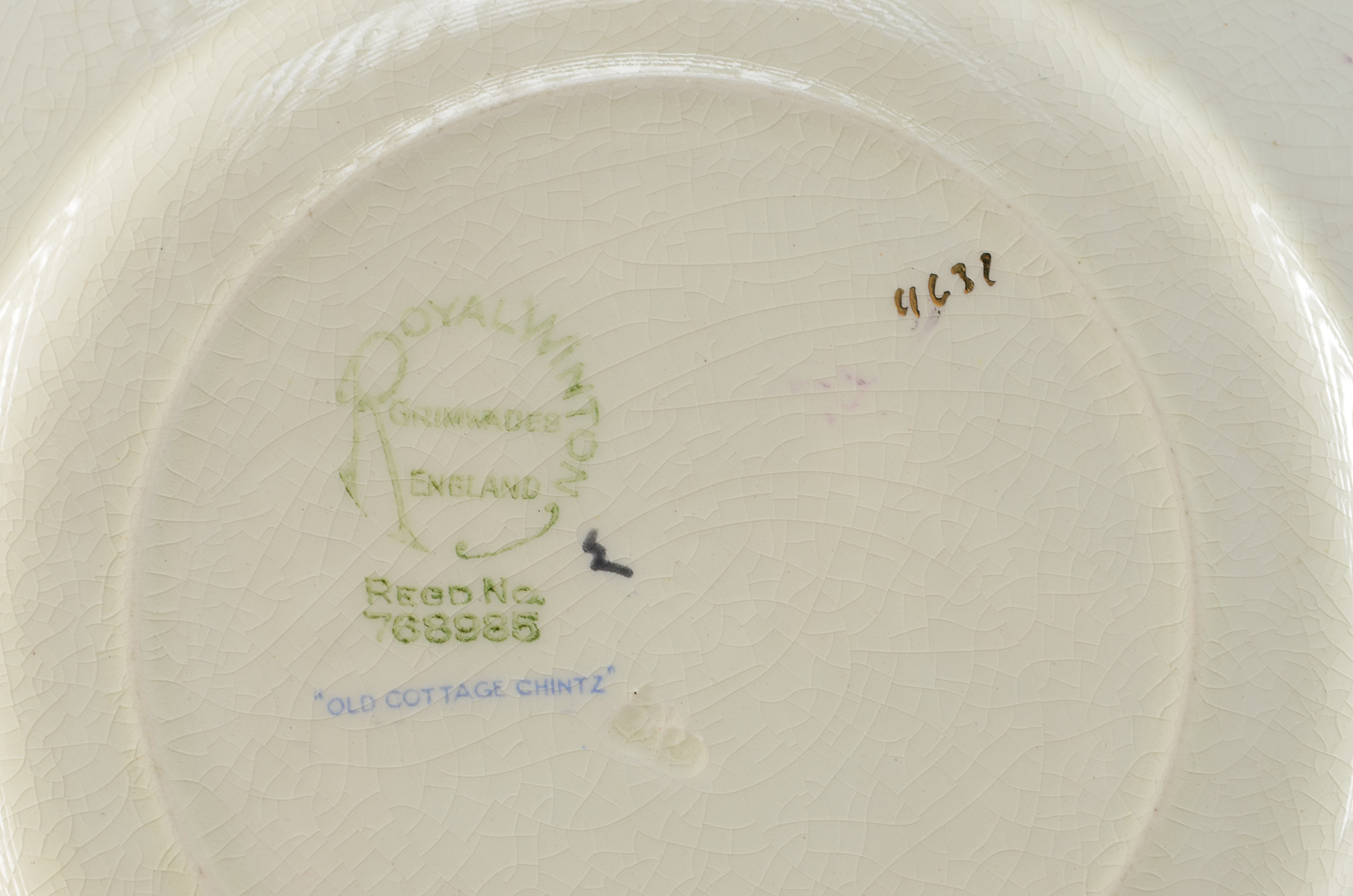 Royal Winton Grimwades "Summertime" Chintz plate with sugar and creamer