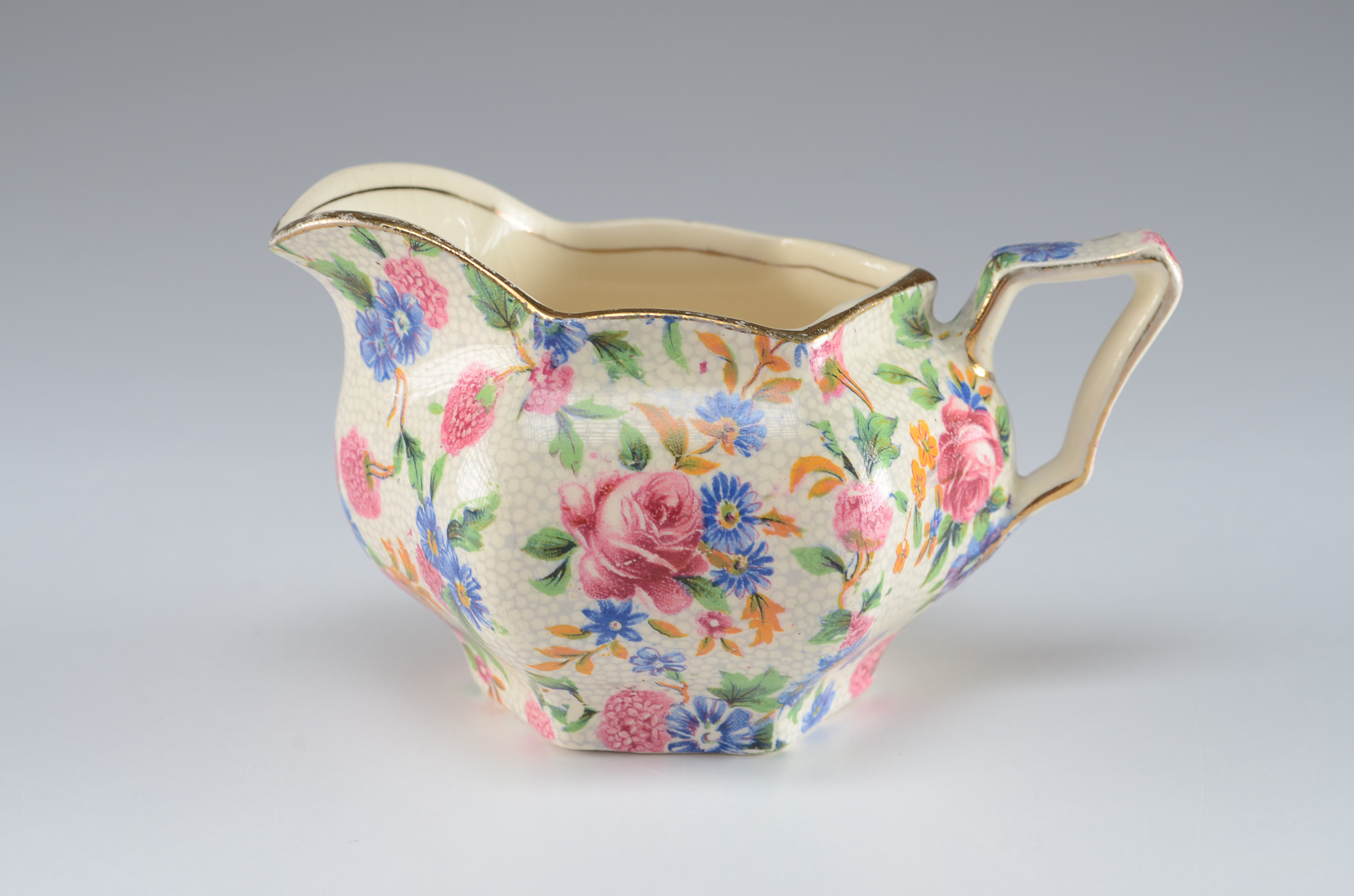 Royal Winton Grimwades "Summertime" Chintz plate with sugar and creamer