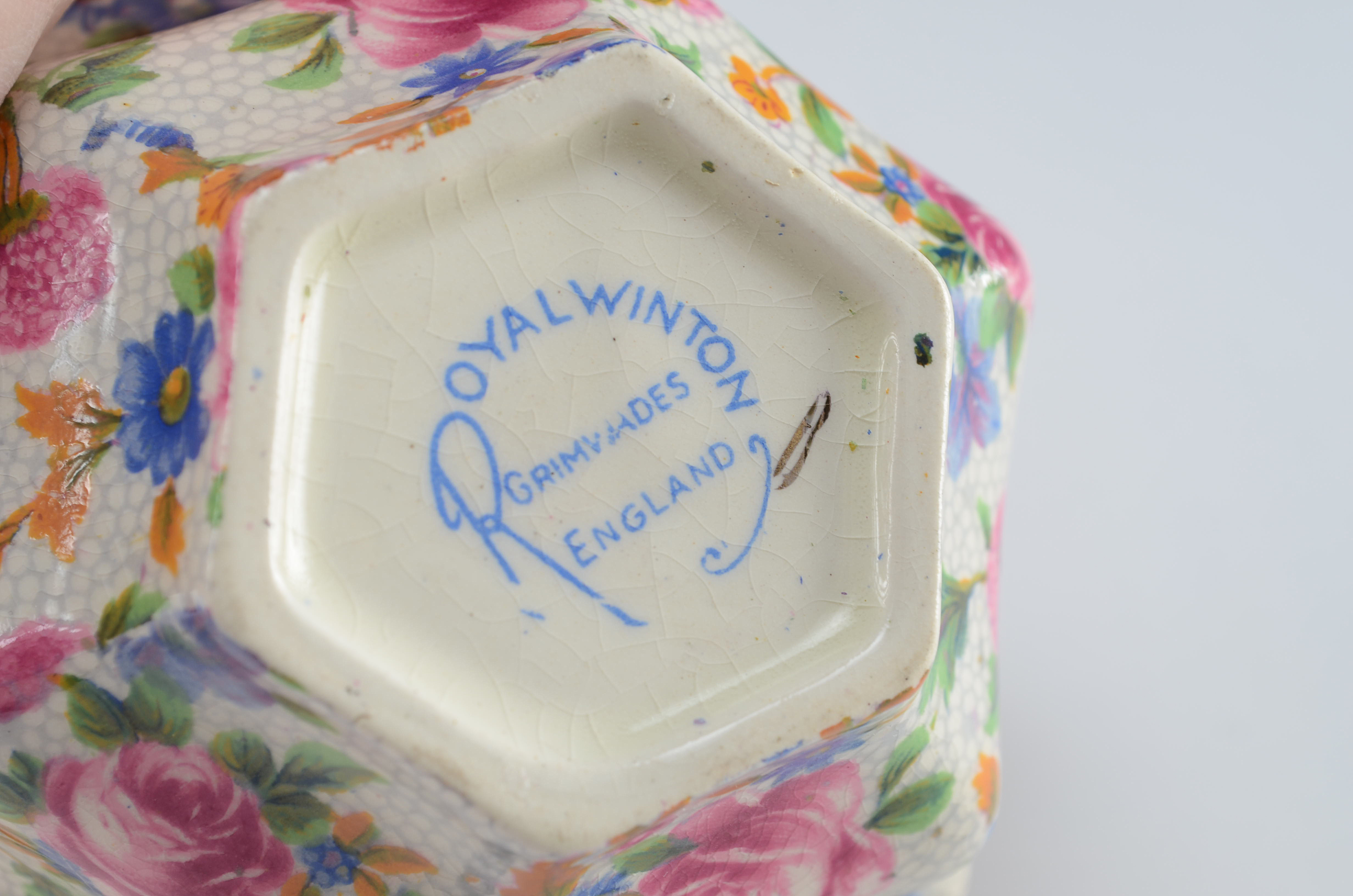 Royal Winton Grimwades "Summertime" Chintz plate with sugar and creamer