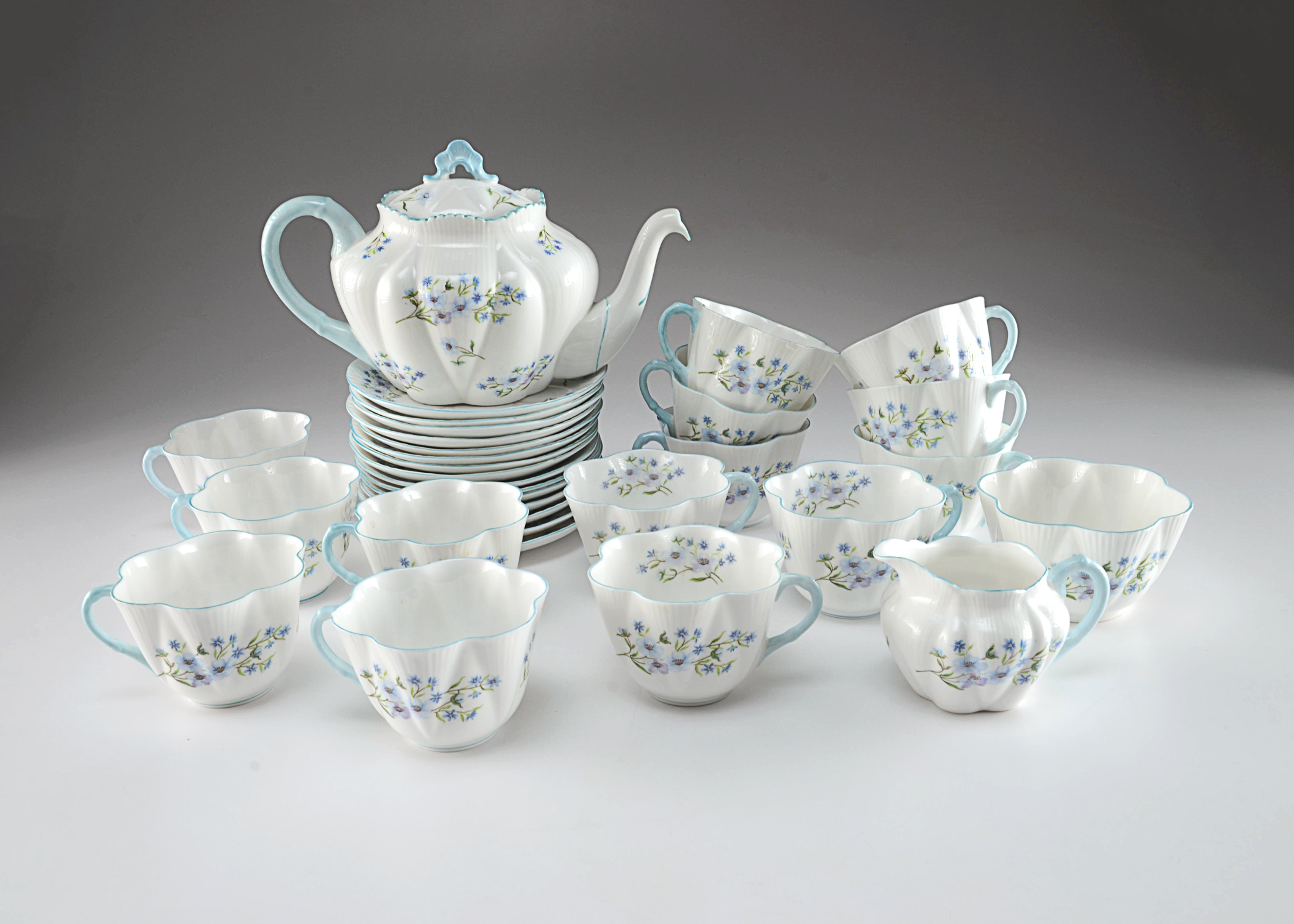 Shelley England Fine Bone China Teapot and Teacups