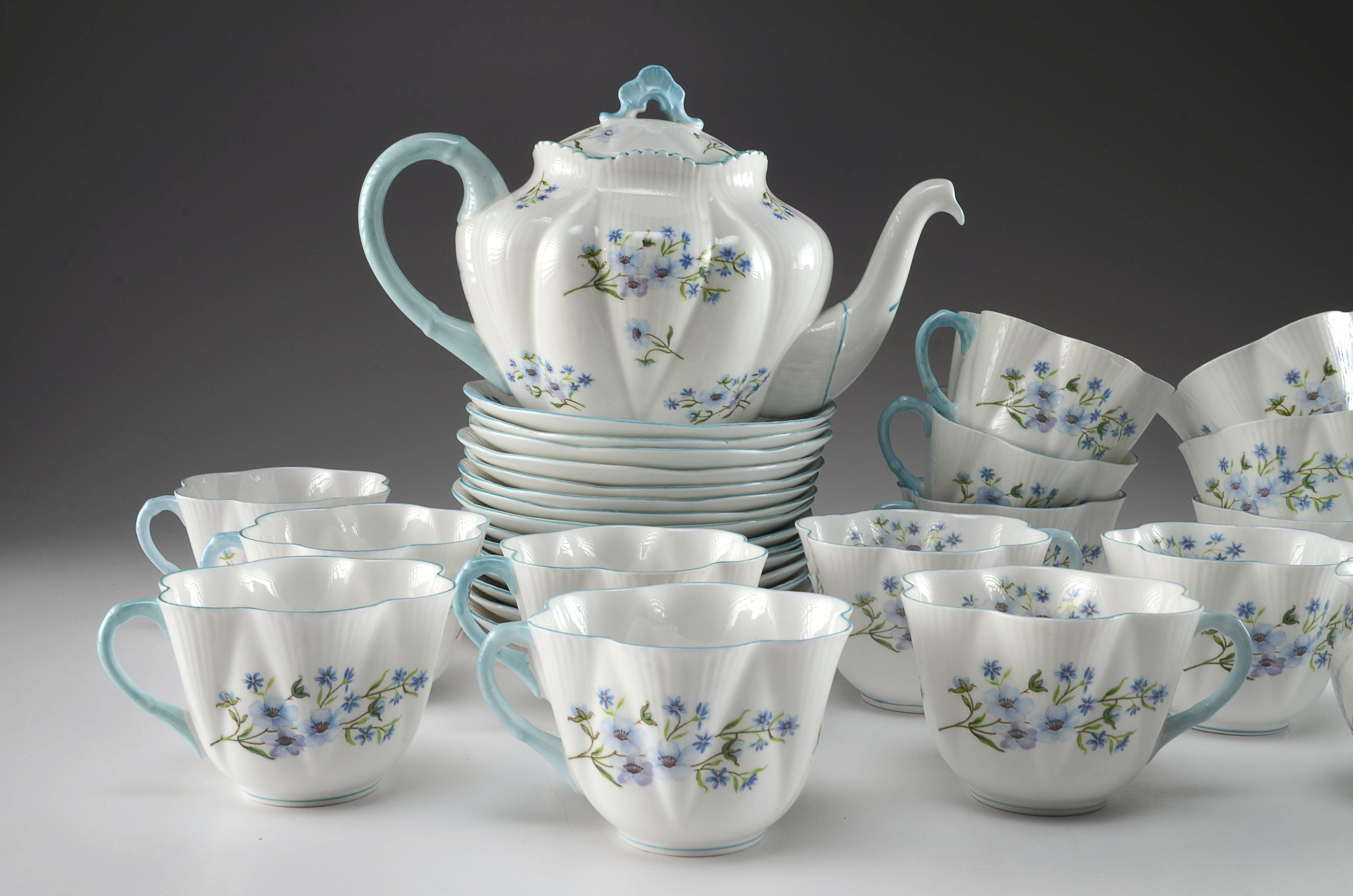 Shelley England Fine Bone China Teapot and Teacups