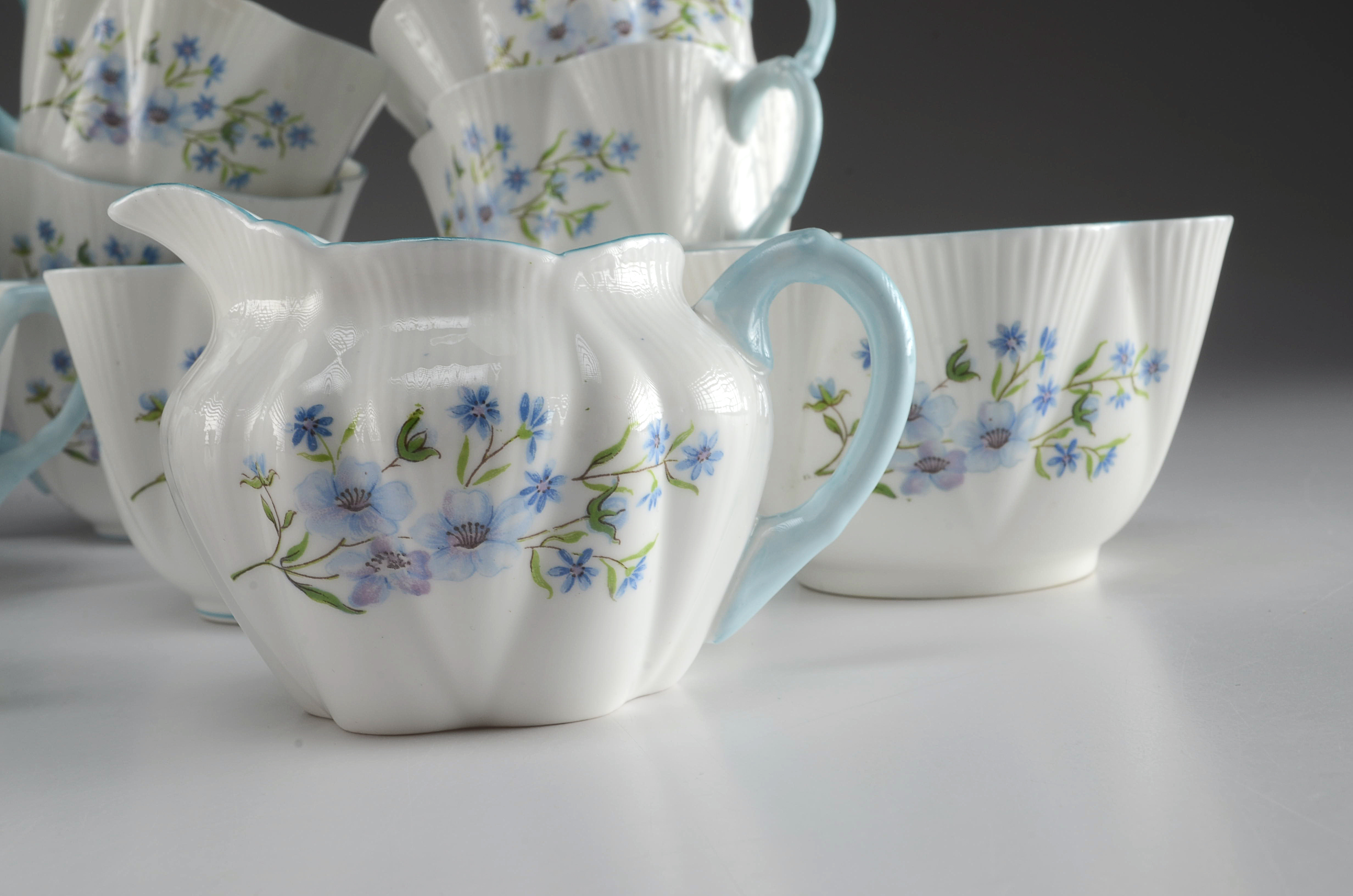 Shelley England Fine Bone China Teapot and Teacups