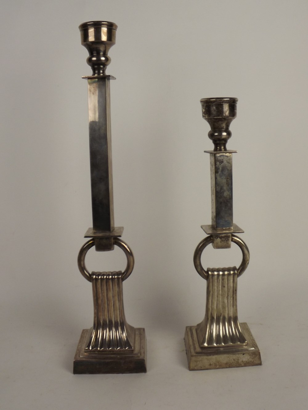 Silverplate candlestick lot