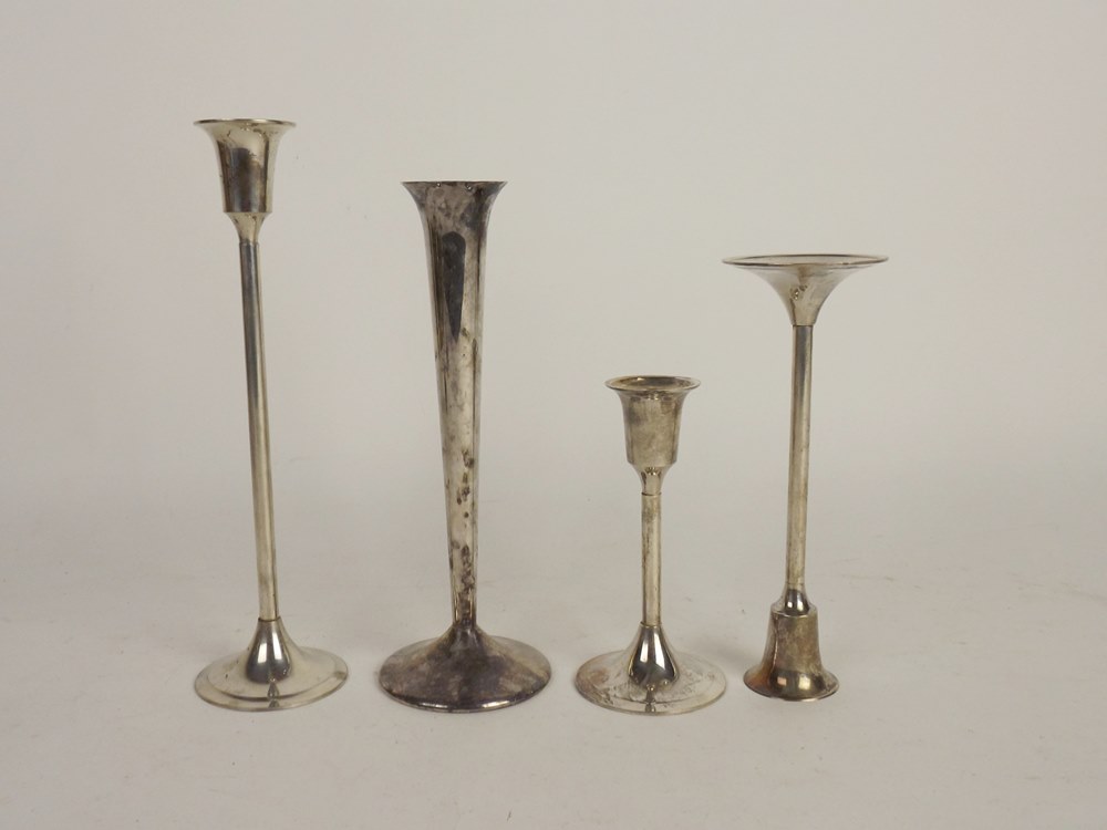 Silverplate candlestick lot