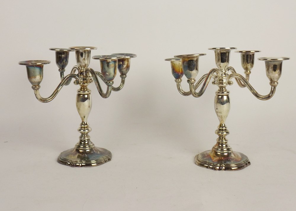 Silverplate candlestick lot