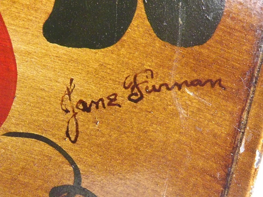 Modern tole painted metal chest