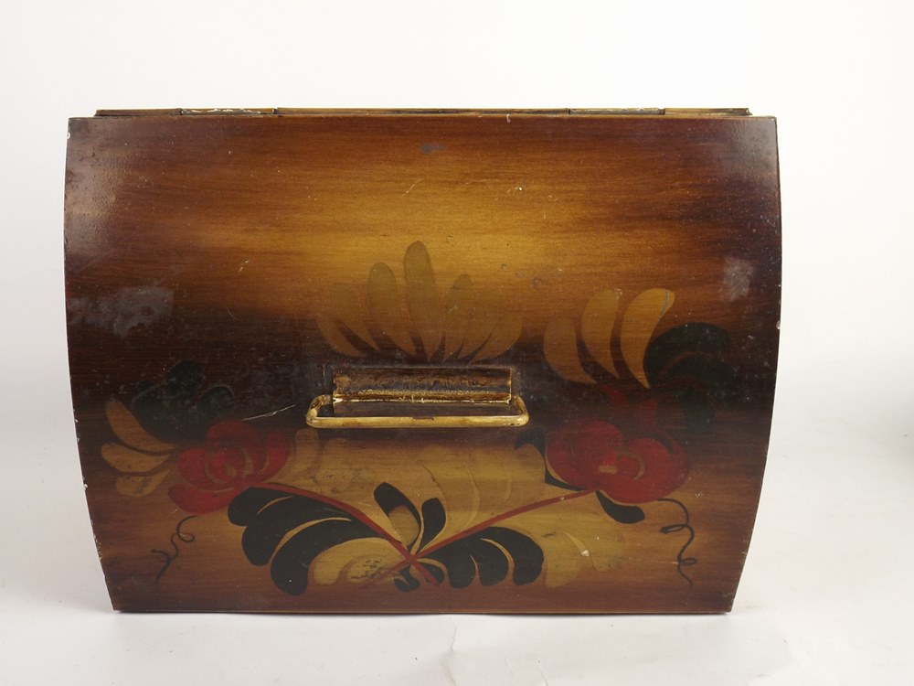 Modern tole painted metal chest