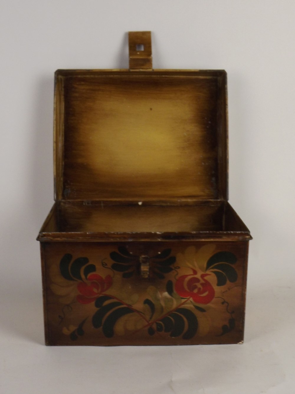 Modern tole painted metal chest