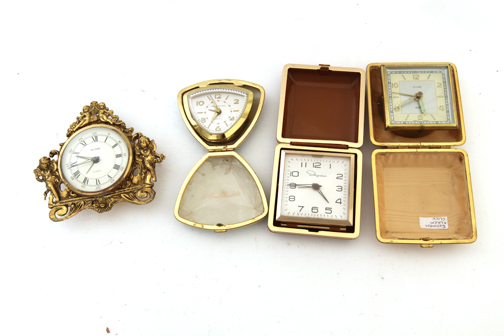 Vintage Clocks Alarm Florn, Globe, Westclox, Ingraham