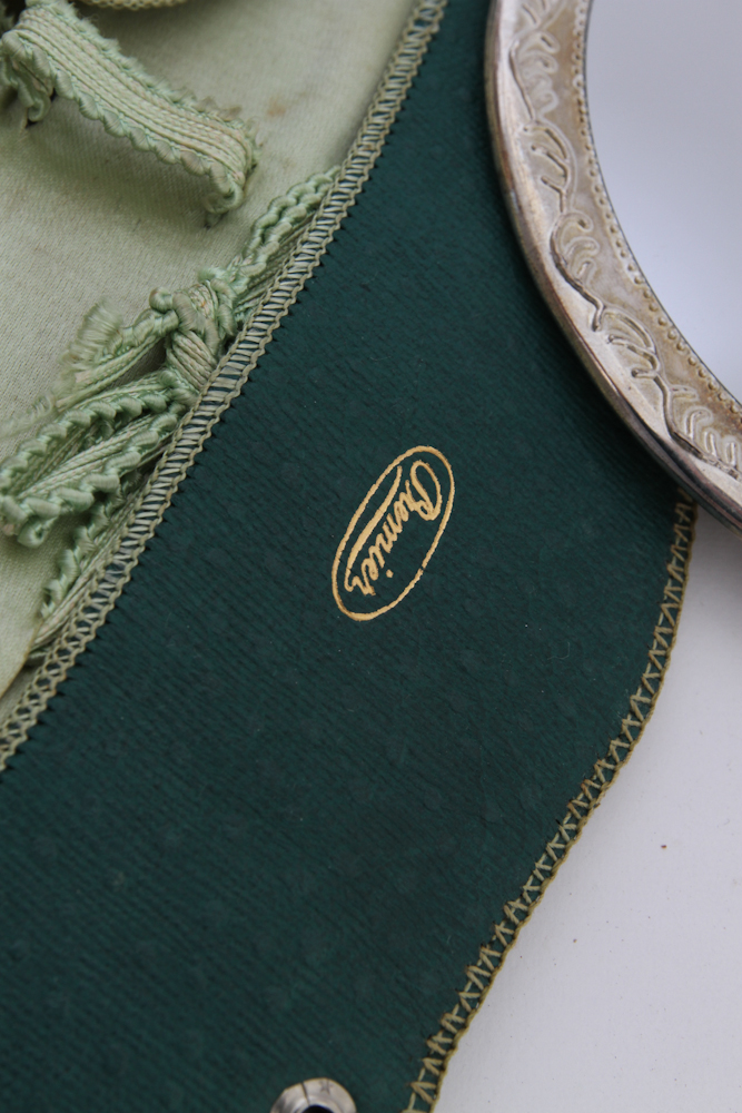 Vintage Dresser Mirror, Premier Manicure Set Bakelite & Vanity Pieces