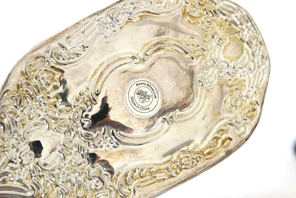 Vintage Dresser Mirror, Premier Manicure Set Bakelite & Vanity Pieces