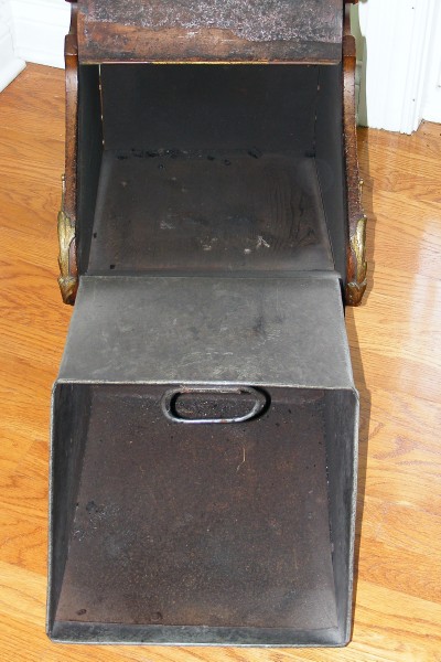Antique Ornate Wood Coal Scuttle