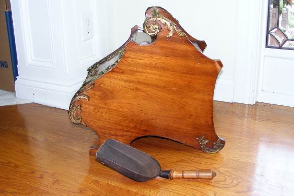 Antique Ornate Wood Coal Scuttle