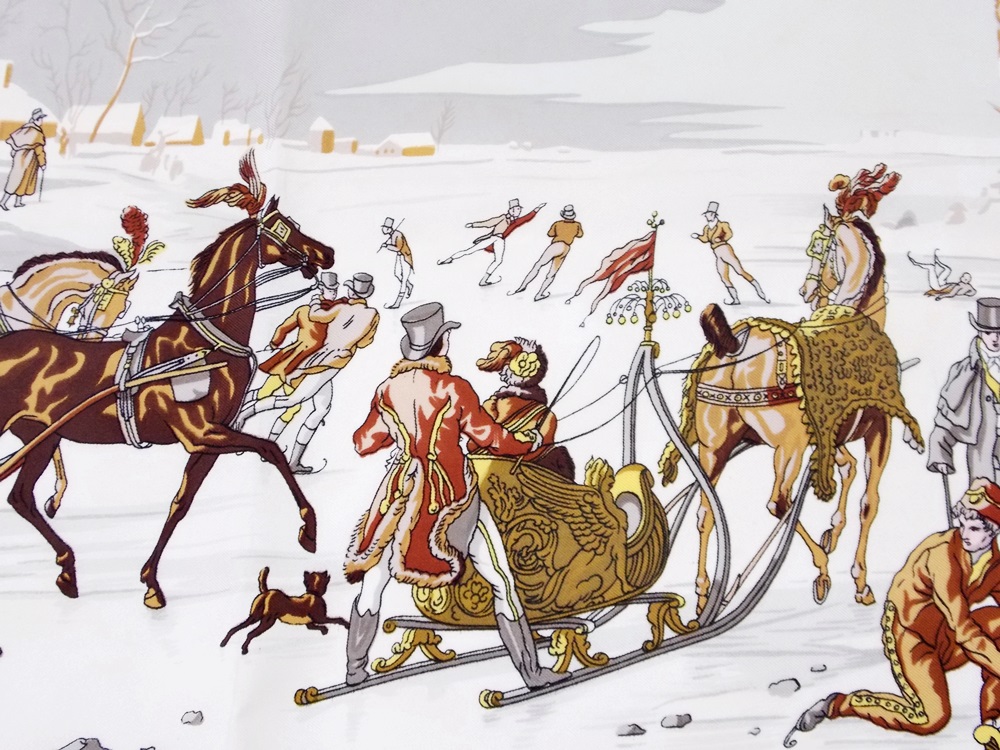 Hermes "Plaisirs du Froid" Silk Scarf