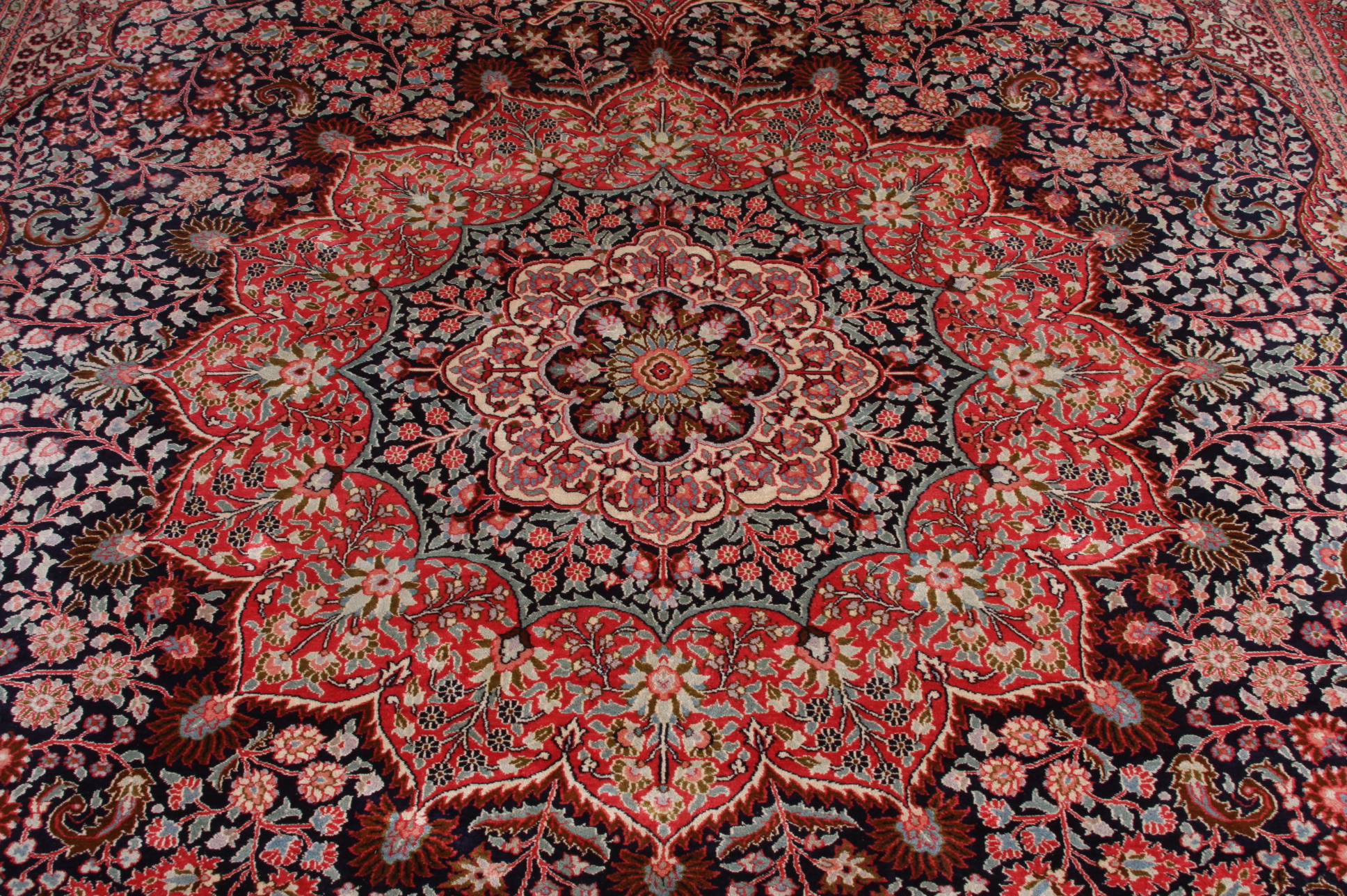Striking Turkish Silk Hereke Rug