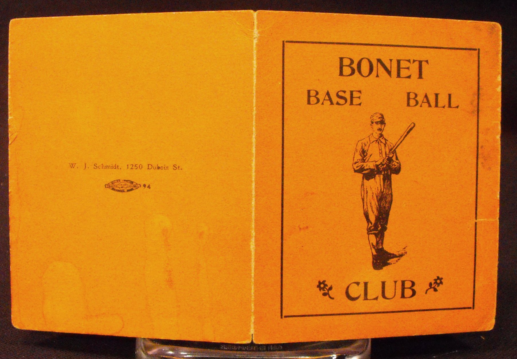 1911 Bonet Base Ball Club Grand Ball Ticket