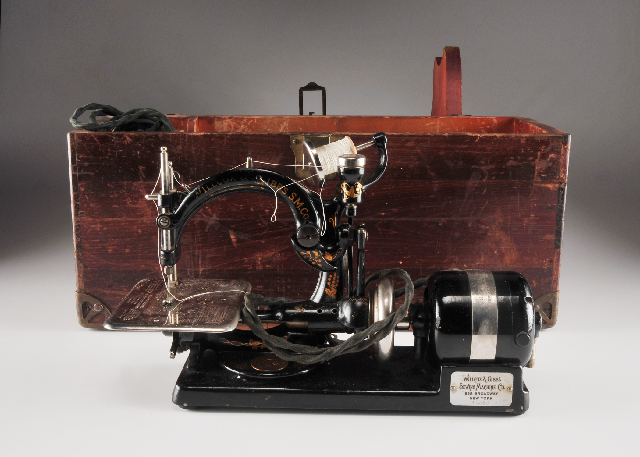 19th Century Willcox & Gibbs electric sewing machine