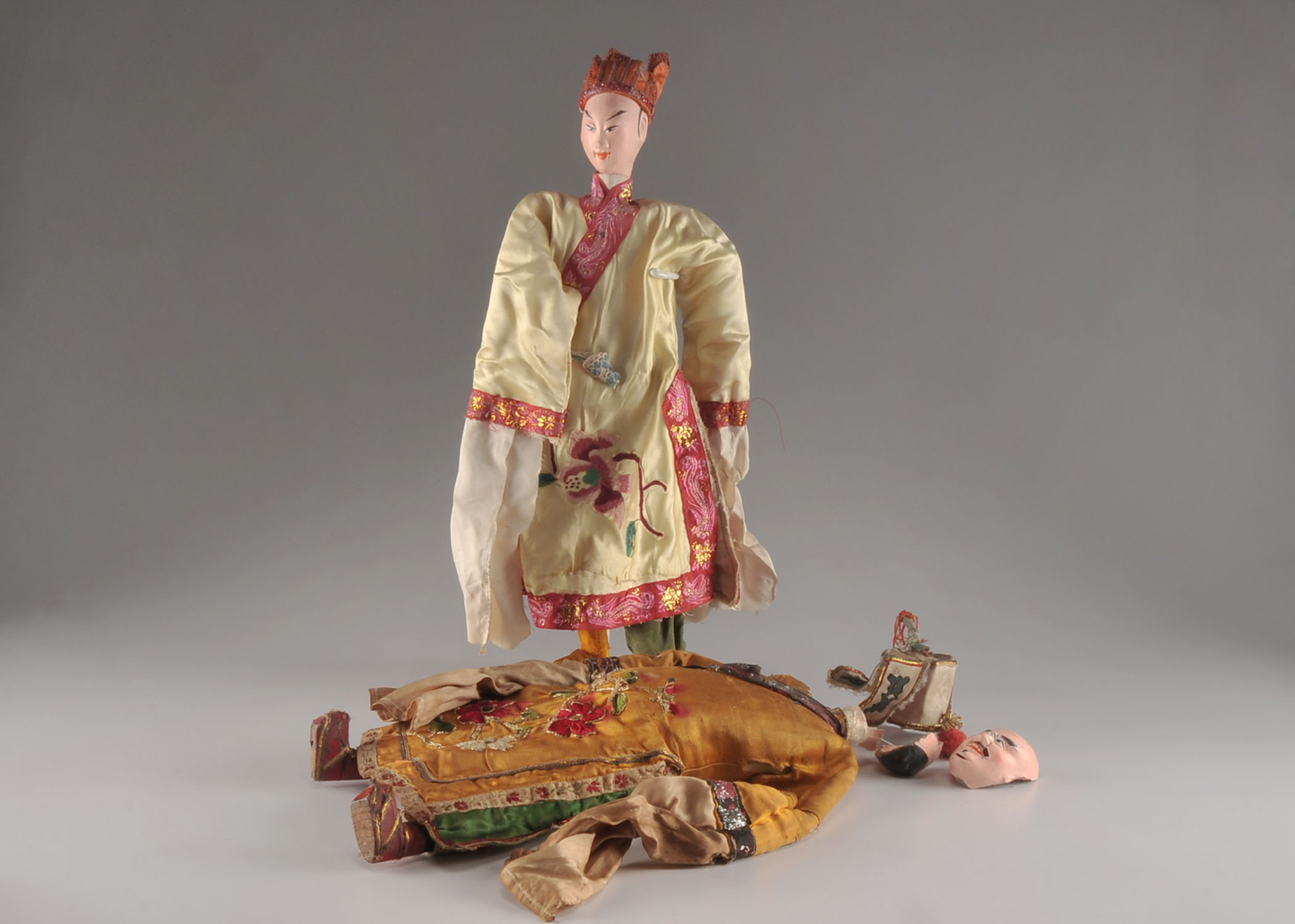 Two 19th Century Chinese Opera Marionettes from the Chinese Beijing Opera tradition