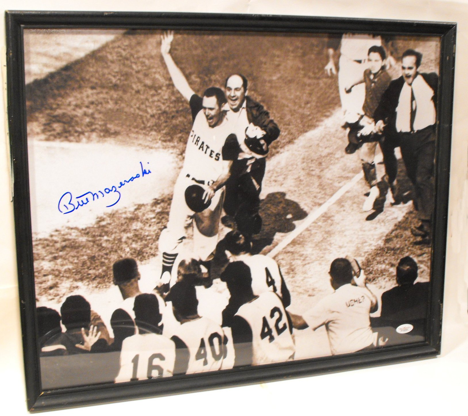 HOF Bill Mazeroski Autographed Framed 1960 World Series Home Run Photo