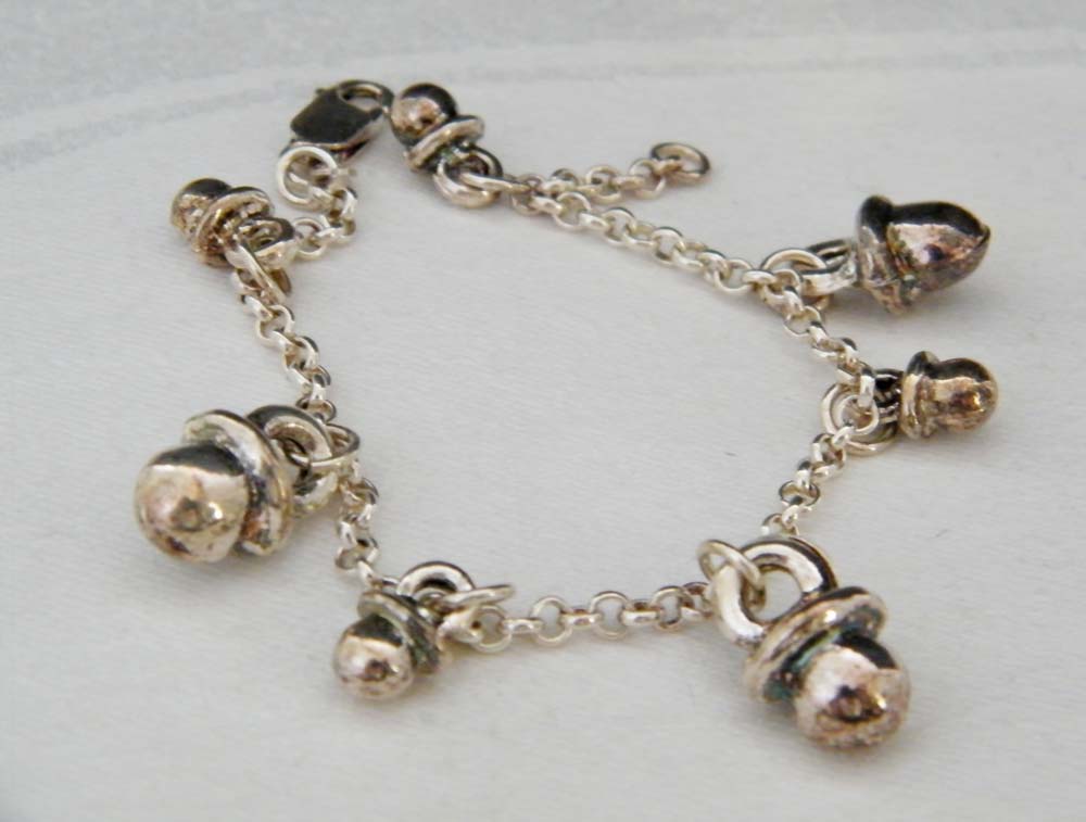 Polished Sterling Charm Bracelet