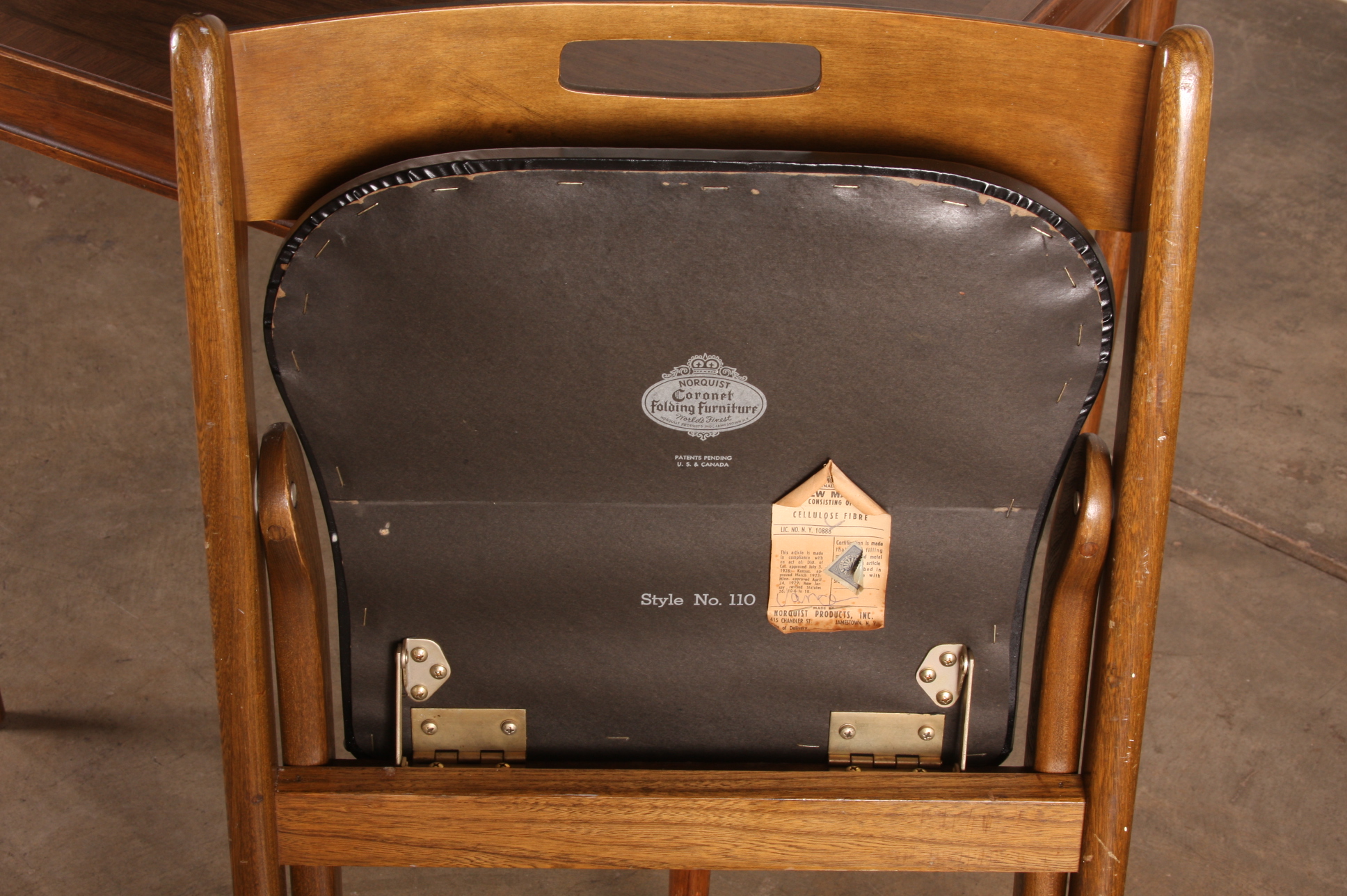 Vintage wooden card table and (4) folding chairs