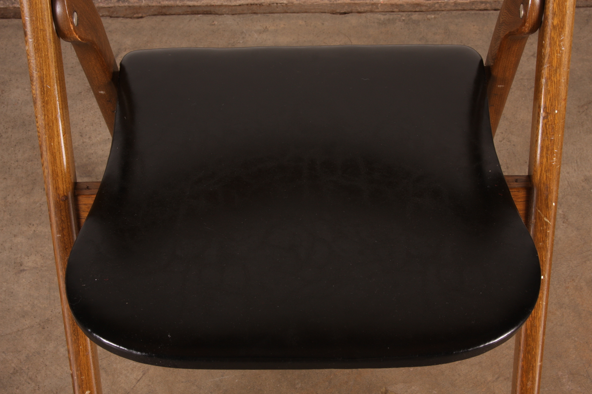 Vintage wooden card table and (4) folding chairs