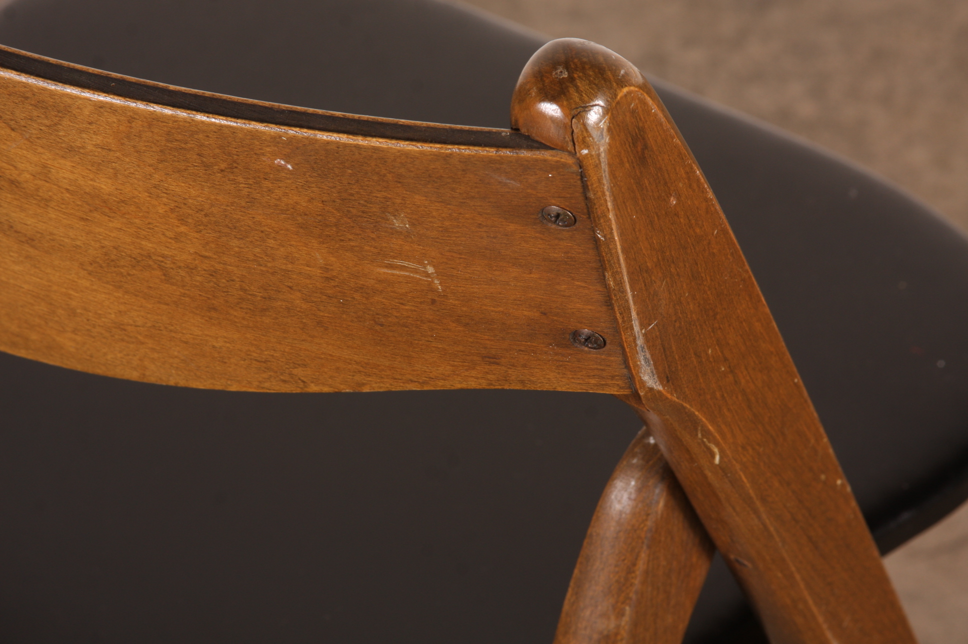 Vintage wooden card table and (4) folding chairs