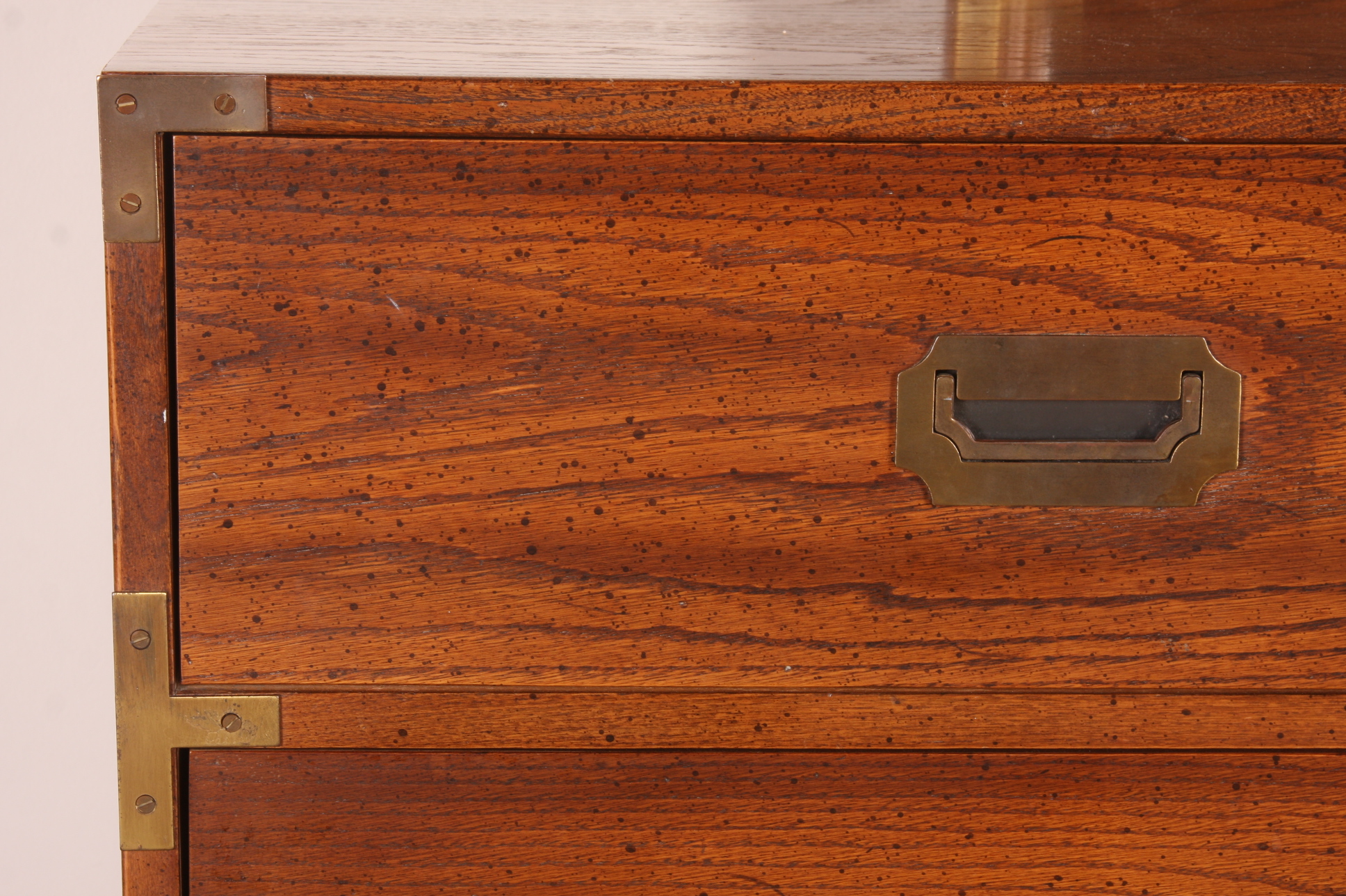 Mid Century Wood and Brass Dresser