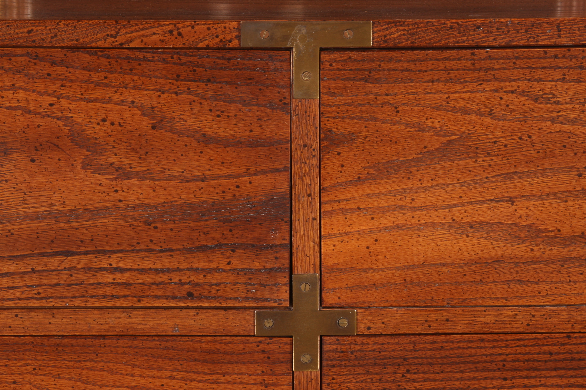 Mid Century Wood and Brass Dresser