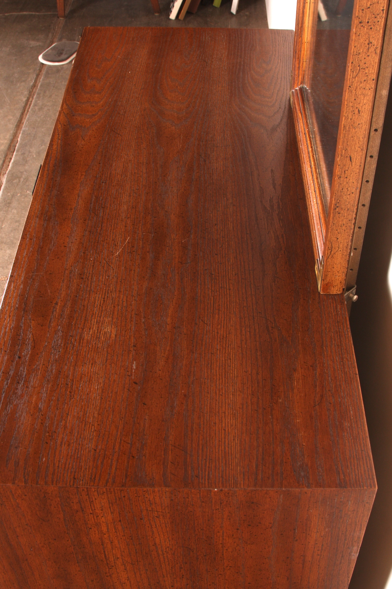 Mid Century Wood and Brass Dresser