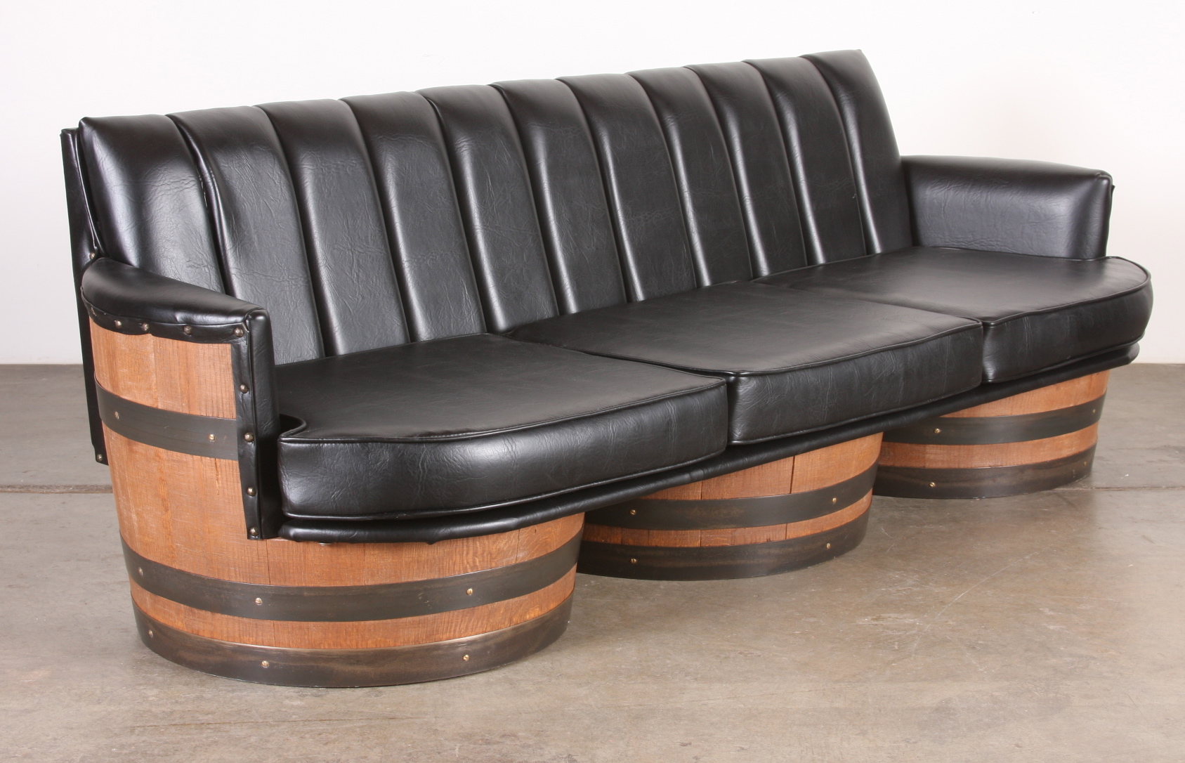 1960's - 70's Vintage Whiskey Barrel Sofa