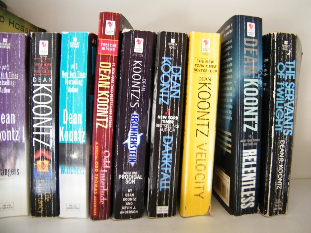 Two Shelves of Current and Vintage Books