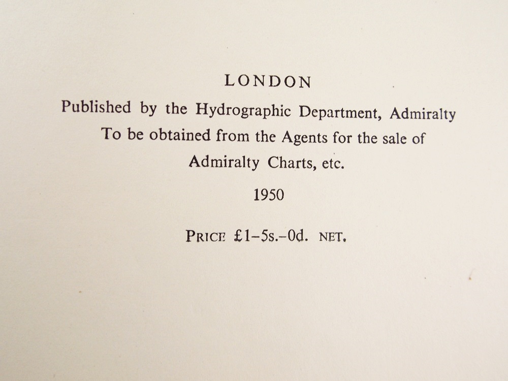 "Ocean Passages For The World", Second Edition Compiled by Rear Admiral Boyle T. Somerville