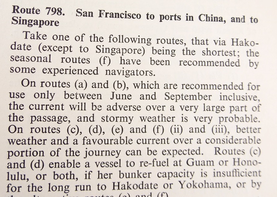 "Ocean Passages For The World", Second Edition Compiled by Rear Admiral Boyle T. Somerville