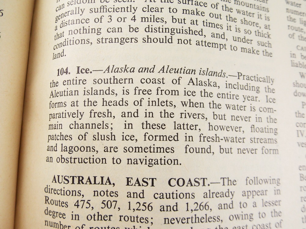 "Ocean Passages For The World", Second Edition Compiled by Rear Admiral Boyle T. Somerville