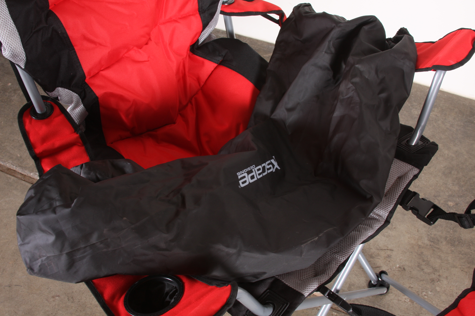 XScape Sportline Padded Quad-Fold Chair with foot rest