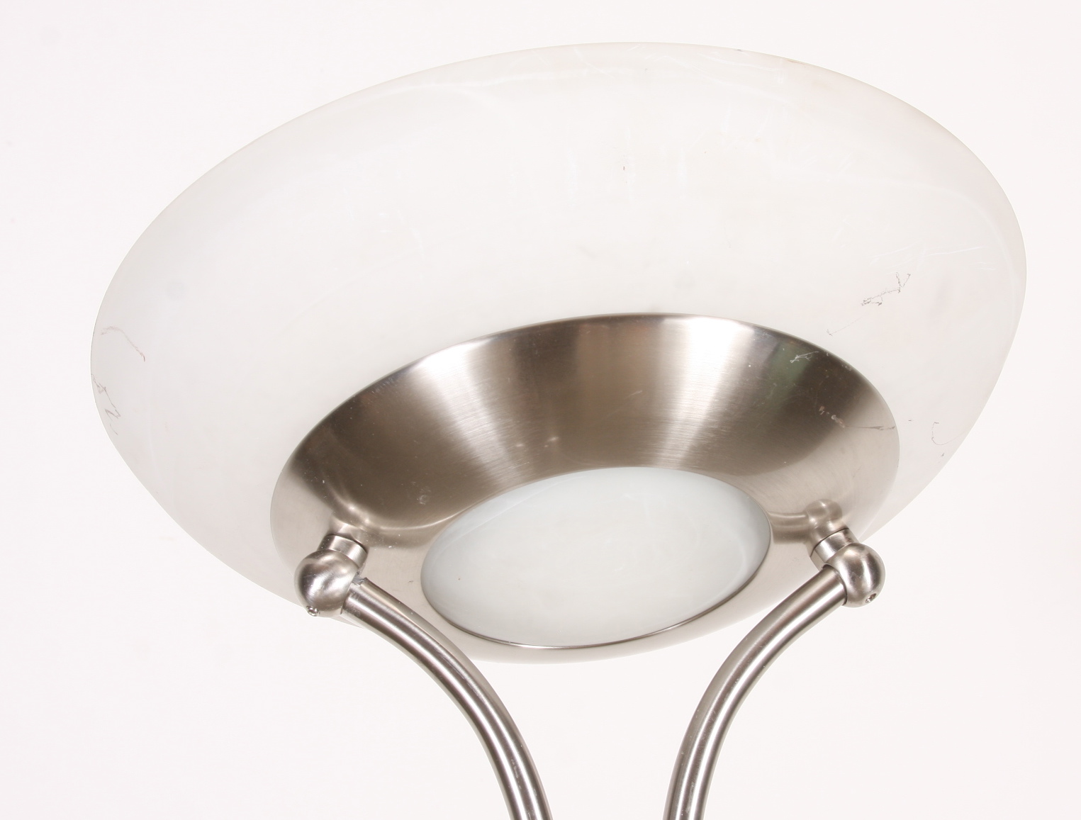 Modern Chrome and Glass Torchiere Floor Lamp