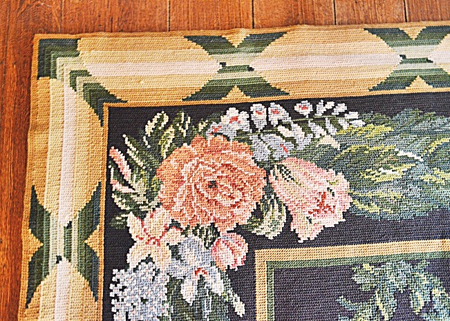 Floral Needlepoint Rug - Handmade in Portugal