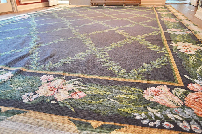 Floral Needlepoint Rug - Handmade in Portugal