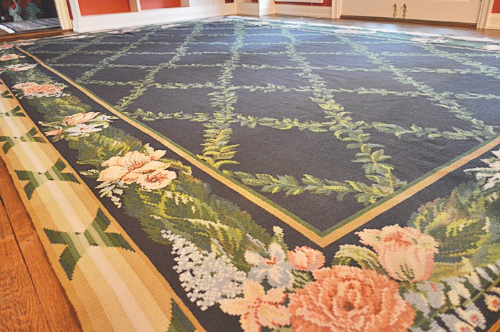 Floral Needlepoint Rug - Handmade in Portugal
