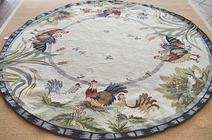 Safavieh Round Hooked Rooster Rug