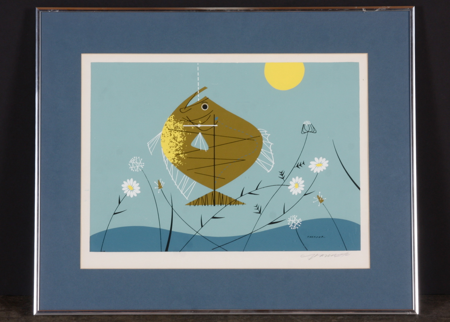 Original Charley Harper Ford Times Crappie Serigraph