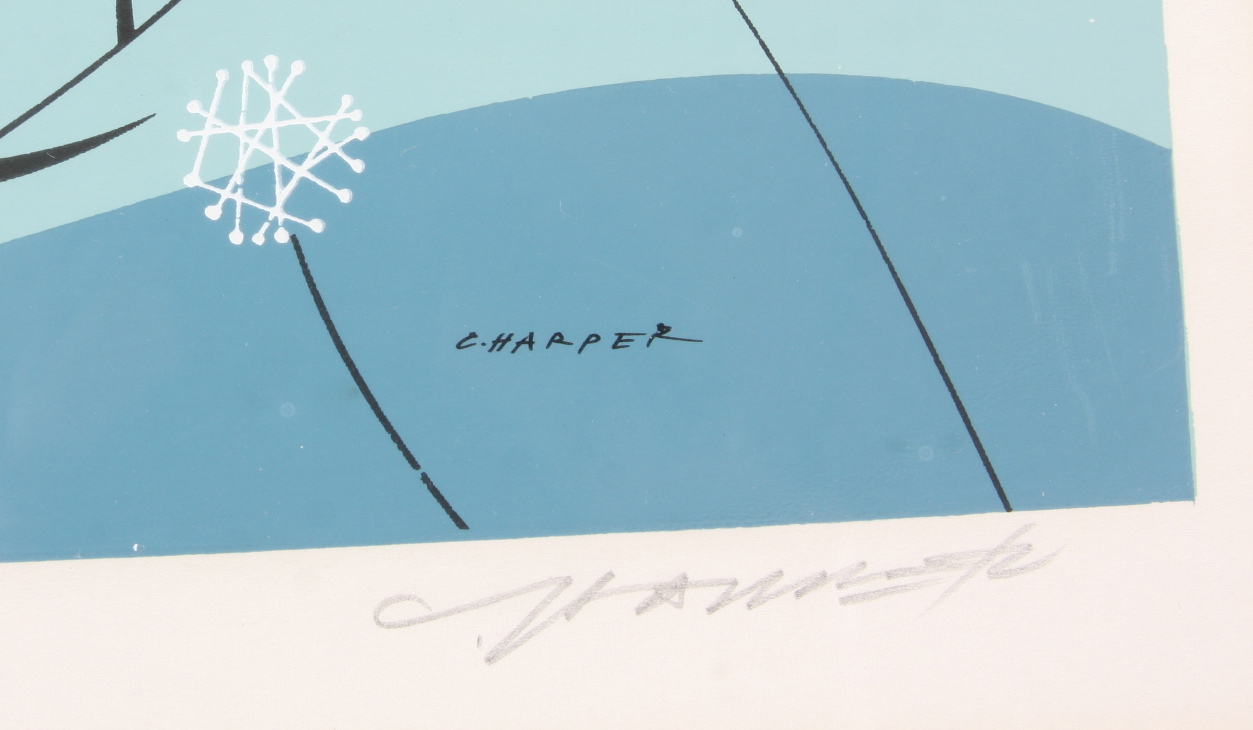 Original Charley Harper Ford Times Crappie Serigraph