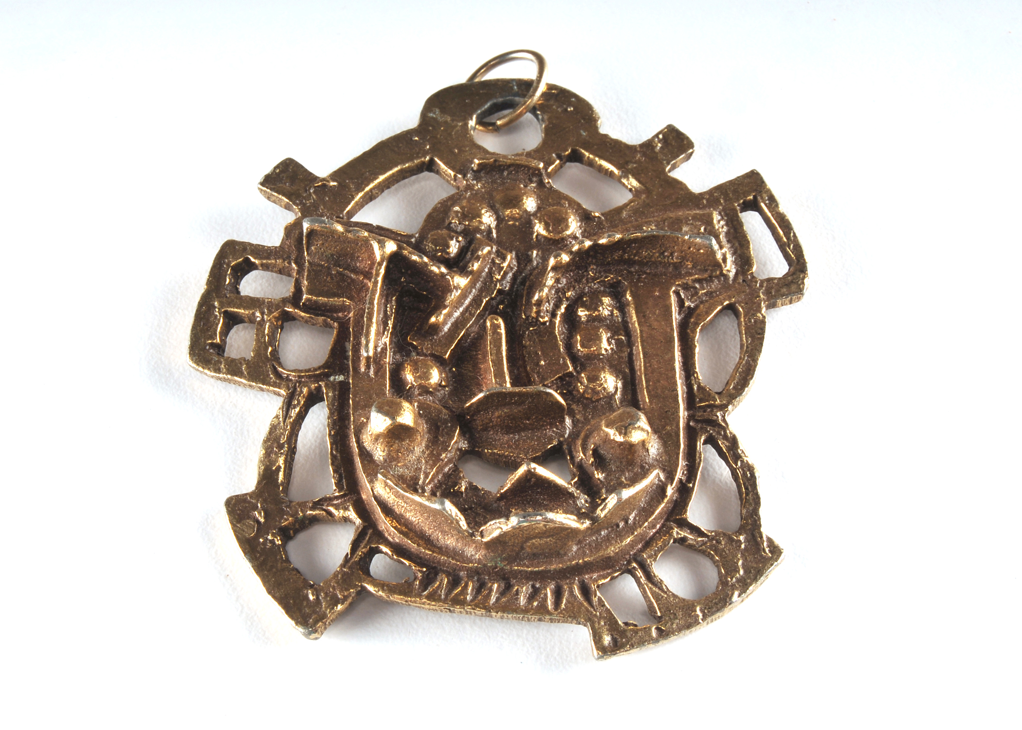 1960's Brutalist Modern brass pendant 