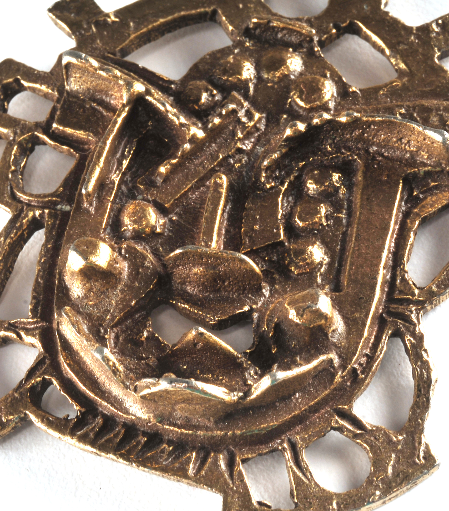 1960's Brutalist Modern brass pendant 