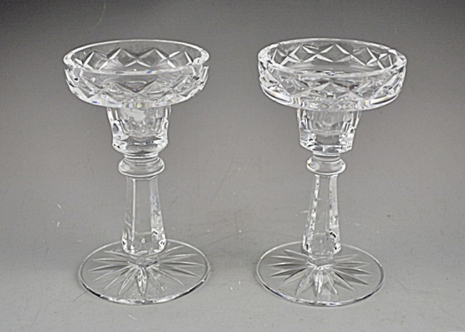 Pair of Irish Crystal Candle Sticks by  Cavan