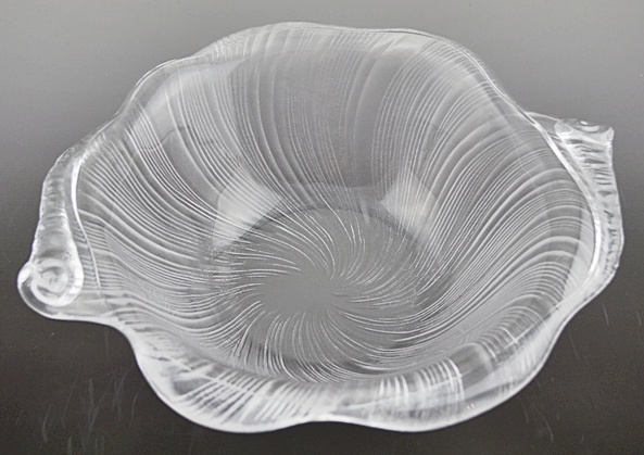 Frosted Glass Dishes With Serving Bowl & Platter