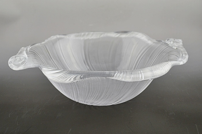 Frosted Glass Dishes With Serving Bowl & Platter